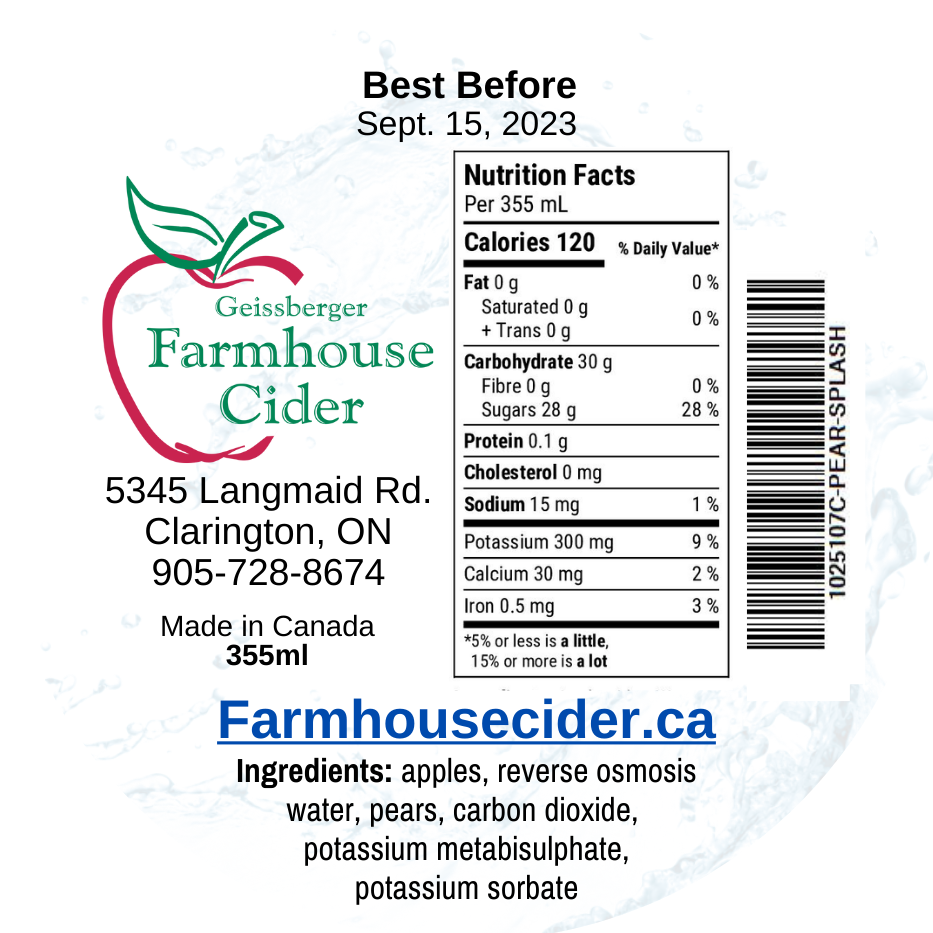 Apple Pear Cider Splash -355ml