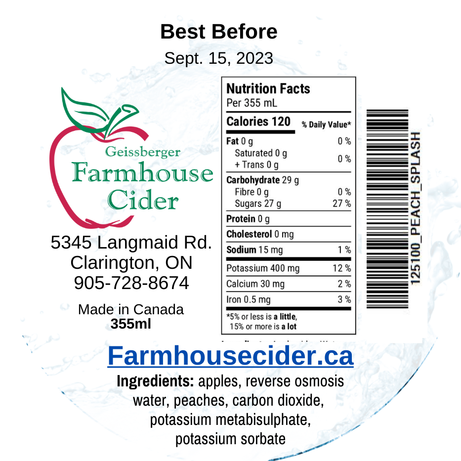 Apple Peach Cider Splash -355ml