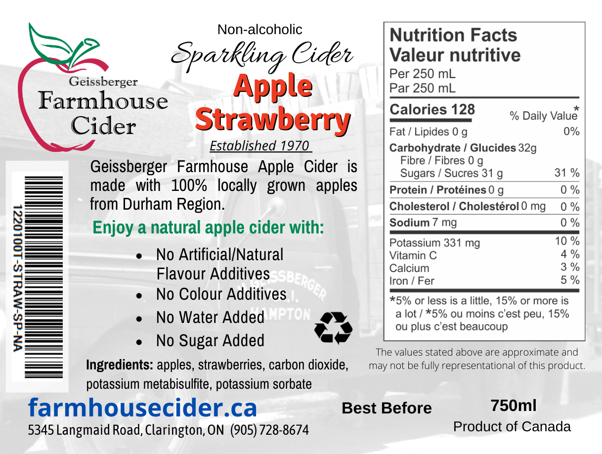 Sparkling Apple Strawberry Cider